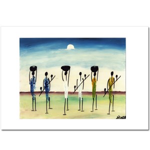 African Scene Hand-painted